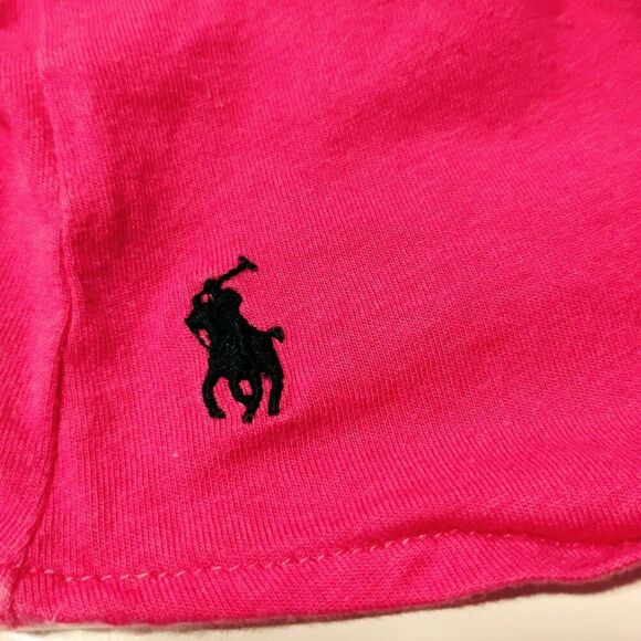 Ralph Lauren Girls 6X Cargo Pocket Soft Knit Shirt Roll Tab Sleeves Fuchsia Pink - Picture 8 of 13